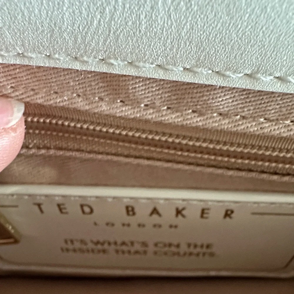 Ted Baker Ssloane Taupe and Cream Crossbody Bag with Gold Handle - Picture 7 of 8